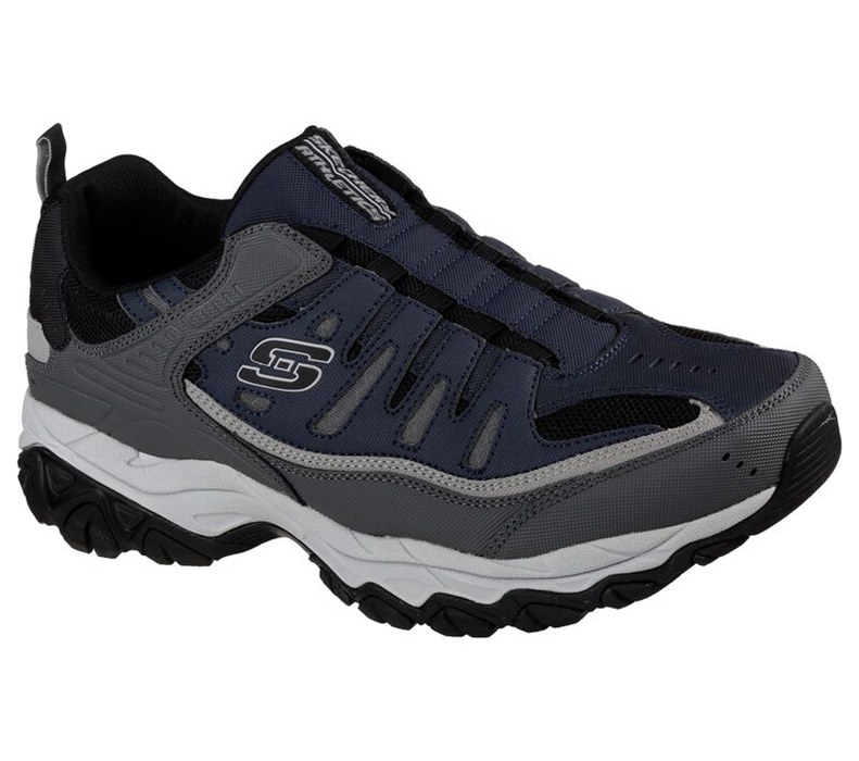 Skechers Herr Marinblå/Grå Sneakers - After Burn M. Fit - Sverige (WCXVT-9238)
